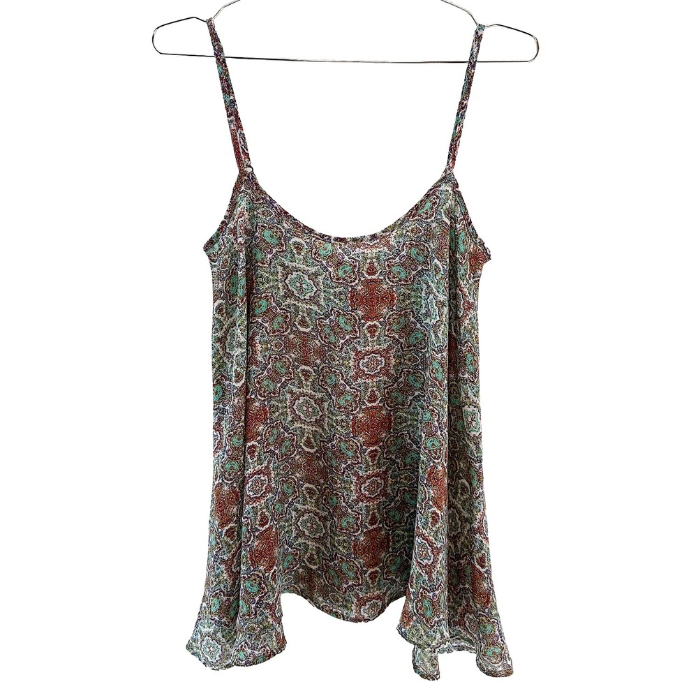 SHOW ME YOUR MU MU Semi Sheer Tank • XS • white, multicolor